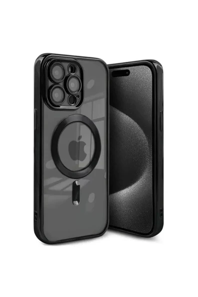 Newface Apple iPhone 15 Pro Max Kılıf Kross Magneticsafe Kapak - Siyah ürün görseli 1