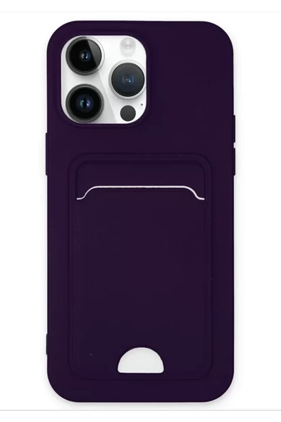 Newface Apple iPhone 14 Pro Kılıf Kelvin Kartvizitli Silikon - Derin Mor ürün görseli 1