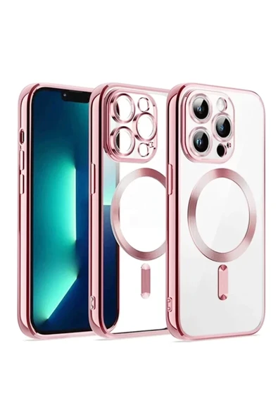 Newface Apple iPhone 13 Pro Max Kılıf Kross Magneticsafe Kapak - Rose ürün görseli 1