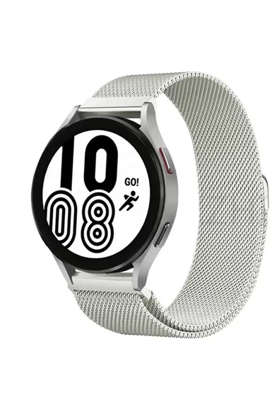 Newface Samsung Galaxy Watch 4 Metal Mıknatıslı Kordon - Gümüş ürün görseli 1