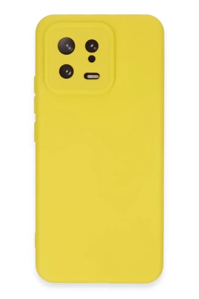 Newface Xiaomi Mi 13 Kılıf Nano içi Kadife Silikon - Sarı ürün görseli 1