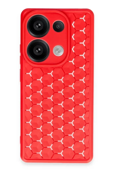 Newface Xiaomi Redmi Note 13 Pro 4G Kılıf Petek Silikon Kapak - Kırmızı ürün görseli 1