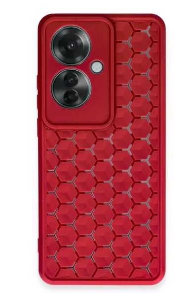 Newface Oppo Reno 11F Kılıf Petek Silikon Kapak - Kırmızı ürün görseli 1