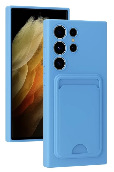 Newface Samsung Galaxy S24 Ultra Kılıf Kelvin Kartvizitli Silikon - Mavi ürün görseli 1