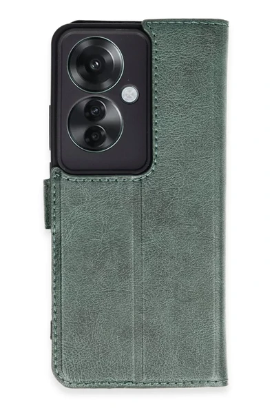 Newface Oppo Reno 11F Kılıf Trend S Plus Kapaklı Kılıf - Yeşil ürün görseli 1