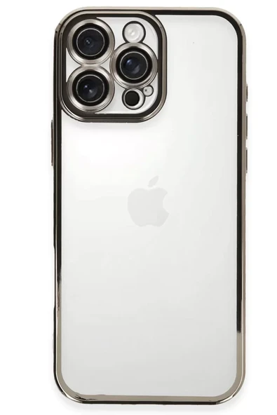 Newface Apple iPhone 16 Pro Max Kılıf Razer Lensli Silikon - Titanyum Gri ürün görseli 1