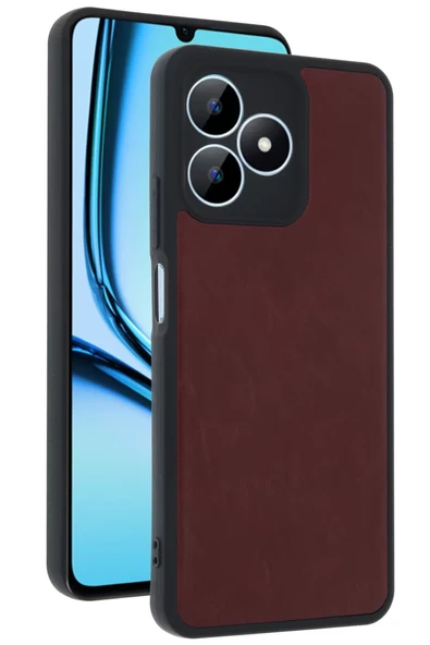 Newface Realme Note 50 4G Kılıf Aras Deri Kapak - Bordo ürün görseli 1