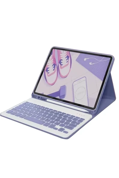 Newface Apple iPad Air 11 (2024) Kılıf KC01 Smart Klavyeli Tablet Kılıfı - Derin Mor ürün görseli 1