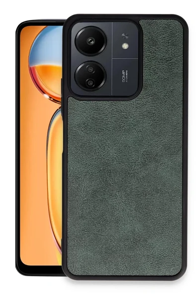 Newface Xiaomi Redmi 13C Kılıf Aras Deri Kapak - Koyu Yeşil ürün görseli 1