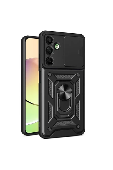 Newface Samsung Galaxy A16 5G Kılıf Pars Lens Yüzüklü Silikon - Siyah ürün görseli 1
