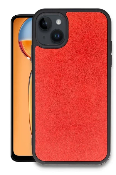 Newface Apple iPhone 14 Kılıf Aras Deri Kapak - Kırmızı ürün görseli 1