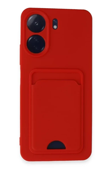 Newface Xiaomi Redmi 13C Kılıf Kelvin Kartvizitli Silikon - Kırmızı ürün görseli 1