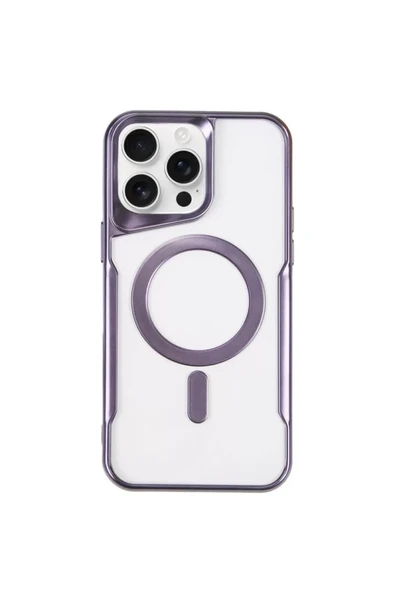 Newface Apple iPhone 14 Pro Kılıf Boyi Magsafe Silikon Kapak - Derin Mor ürün görseli 1