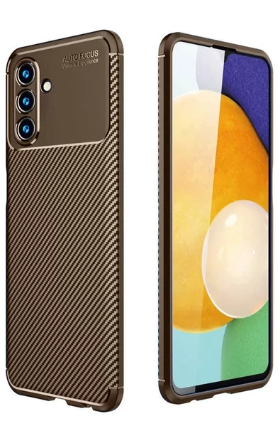 Newface Samsung Galaxy A36 Kılıf Auto Focus Karbon Kapak - Kahverengi ürün görseli 1