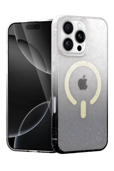 Newface Apple iPhone 16 Pro Max Pummel Shiny Magsafe Kapak - Siyah ürün görseli 1