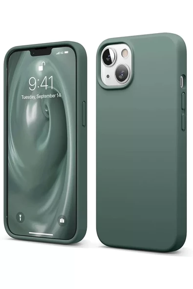 Newface Apple iPhone 14 Kılıf First Silikon - Koyu Yeşil ürün görseli 1