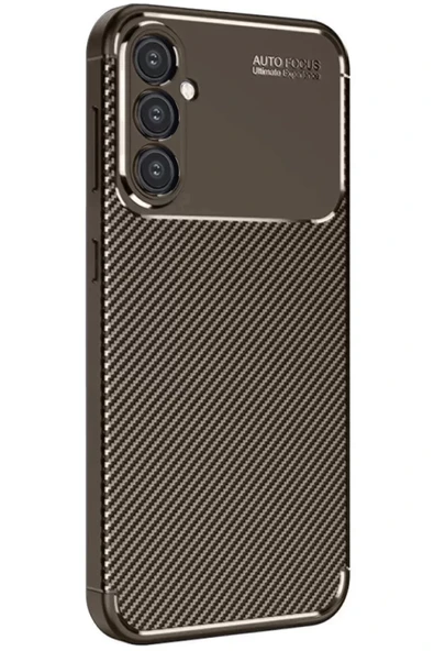 Newface Samsung Galaxy A16 5G Kılıf Auto Focus Karbon Kapak - Kahverengi ürün görseli 1