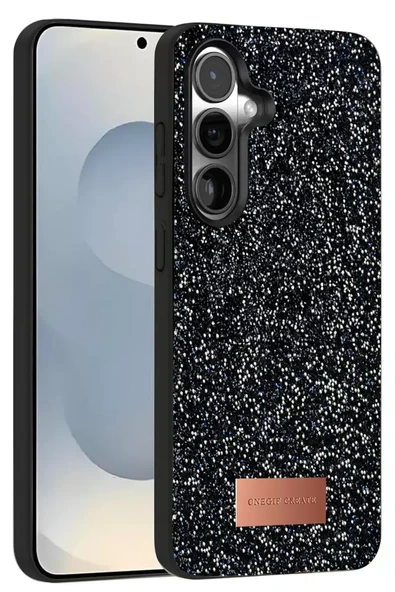 Onegif Samsung Galaxy S25 Bright Simli Kapak - Siyah ürün görseli 1