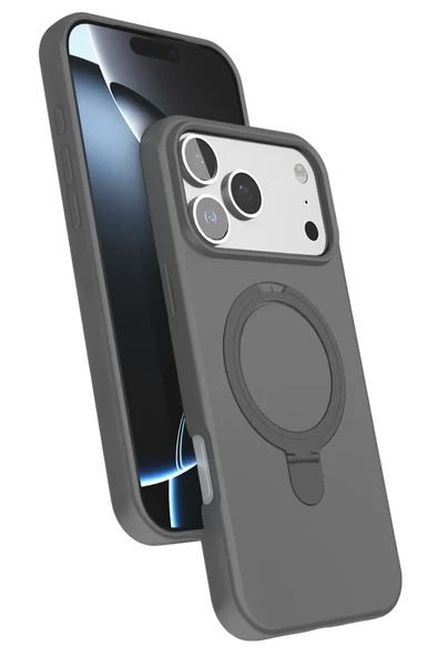 Newface Apple iPhone 17 Pro Regal Magsafe Standlı Kapak - Titan Gri ürün görseli 1