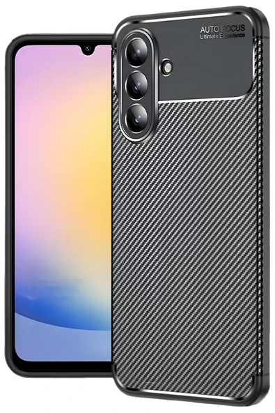Newface Samsung Galaxy S25 FE Auto Focus Karbon Kapak - Siyah ürün görseli 1