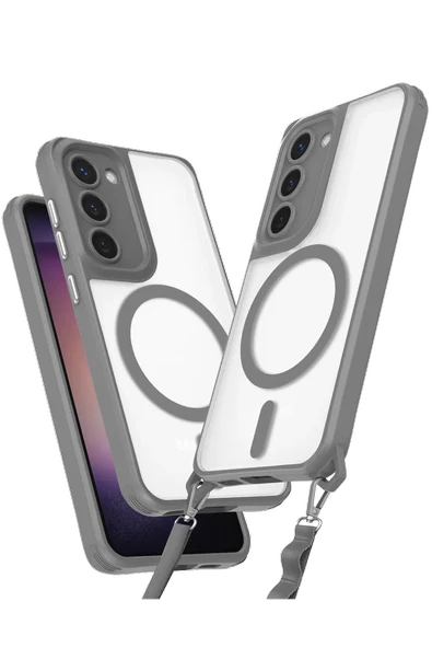 Newface Samsung Galaxy S23 Plus Kılıf Enka Magsafe Silikon Kılıf - Titan Gri ürün görseli 1