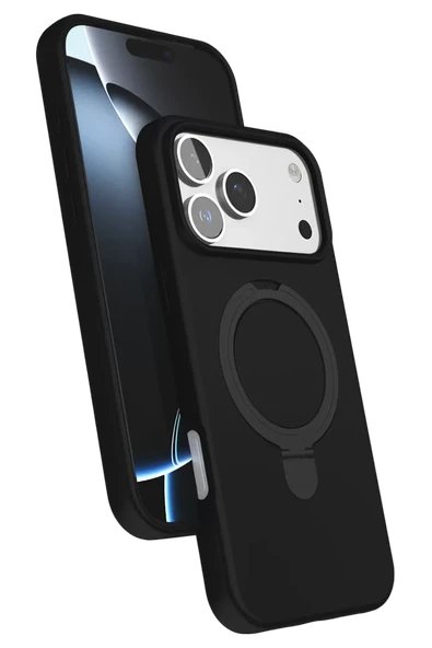 Newface Apple iPhone 17 Pro Regal Magsafe Standlı Kapak - Siyah ürün görseli 1