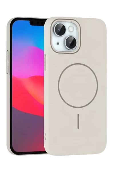 Joko Apple iPhone 15 Plus Broş Magsafe Kapak - Krem ürün görseli 1