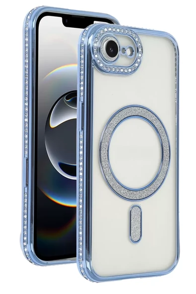 Newface Apple iPhone 16E Joke Simli Magneticsafe Kılıf - Mavi ürün görseli 1