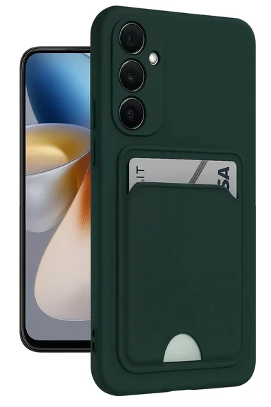 Newface Samsung Galaxy M15 Kelvin Kartvizitli Silikon - Koyu Yeşil ürün görseli 1