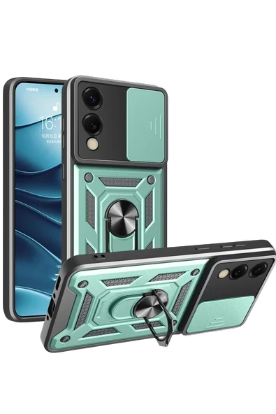 Newface Samsung Galaxy S25 Edge Pars Lens Yüzüklü Silikon - Yeşil ürün görseli 1