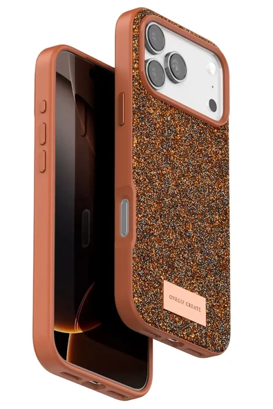 Onegif Apple iPhone 17 Pro Max Bright Simli Kapak - Turuncu ürün görseli 1