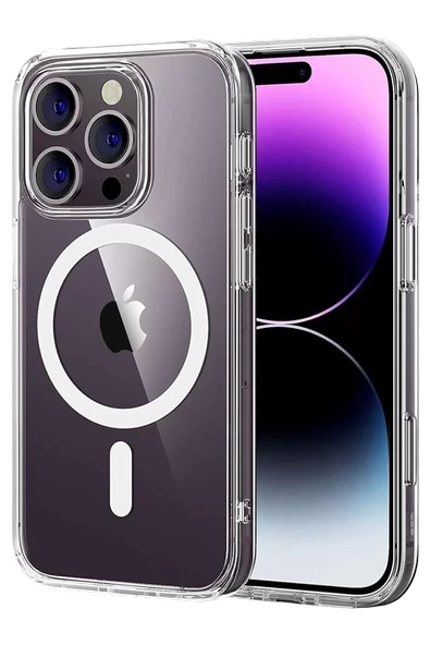 Newface Apple iPhone 16 Pro Max Combo Sert Şeffaf Magsafe Kapak - Şeffaf ürün görseli 1