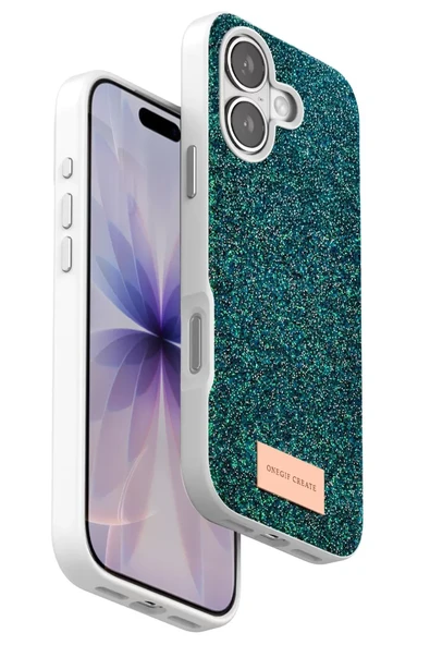 Onegif Apple iPhone 17 Bright Simli Kapak - Koyu Yeşil ürün görseli 1