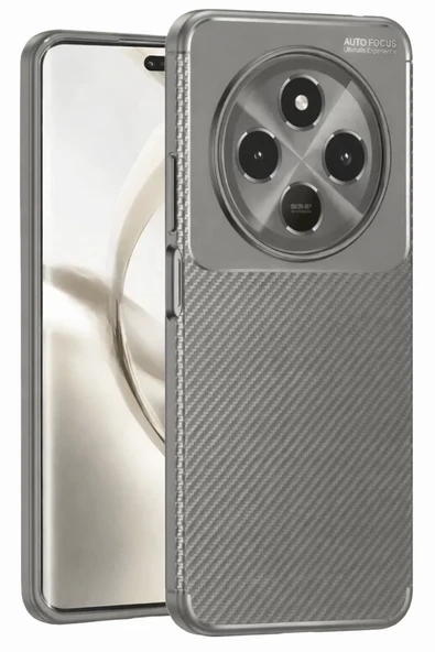 Newface Tecno Spark 30C Kılıf Auto Focus Karbon Kapak - Gri ürün görseli 1