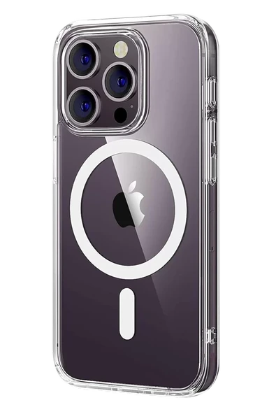Newface Apple iPhone 16 Pro Max Combo Sert Şeffaf Magsafe Kapak - Şeffaf - Resim 3