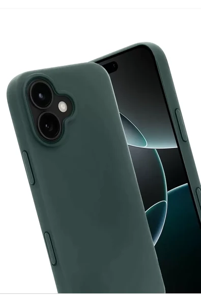 Newface Apple iPhone 17 First Silikon - Koyu Yeşil - Resim 3