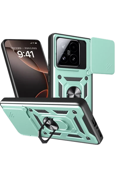 Newface Xiaomi Mi 15T Pars Lens Yüzüklü Silikon - Yeşil ürün görseli 1