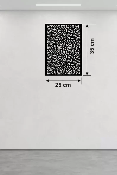 Soyut Mercan ve Hücre Dokulu Ahşap Duvar Tablosu - 25x35 cm Lazer Kesim Dekoratif Pano ürün görseli 1