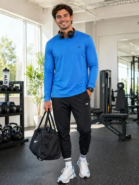 Erkek Mavi Spor Sweatshirt ürün görseli 1