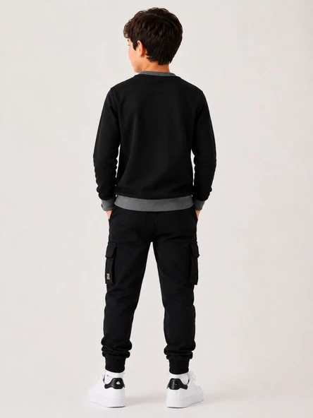 Erkek Çocuk Siyah Sweatshirt - Resim 4