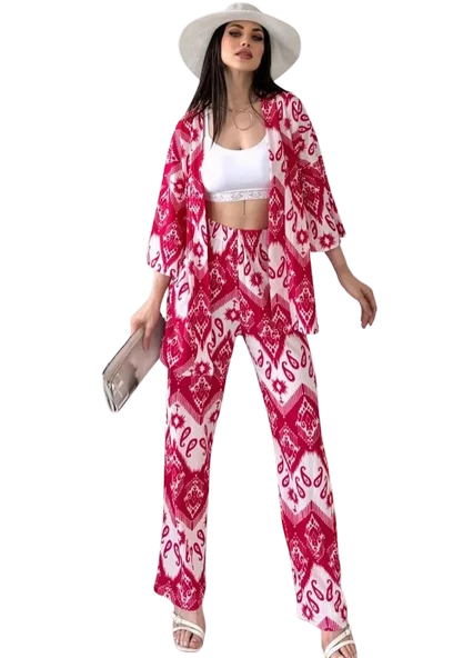 Alt Üst Takım Kimono- Desenli ürün görseli 1