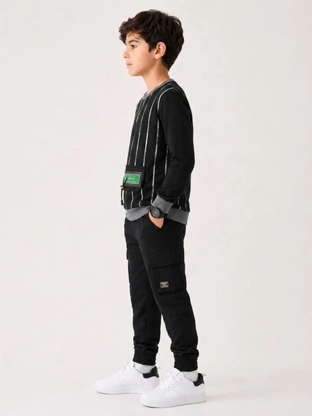 Erkek Çocuk Siyah Sweatshirt - Resim 3