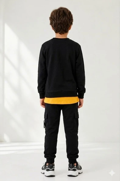 Erkek Çocuk Siyah Sweatshirt - Resim 4