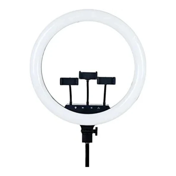 RL-21 21 İnç Profesyonel 3'lü Telefon Tutuculu Kumandalı LED Ring Light ürün görseli 1