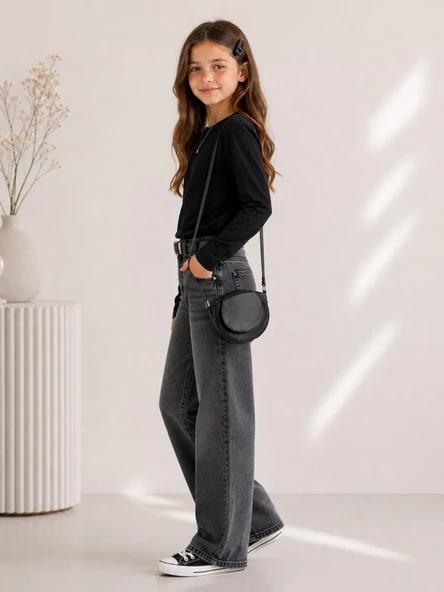 Kız Çocuk Siyah Sweatshirt - Resim 3