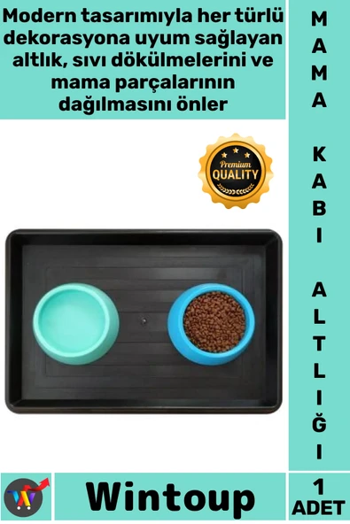#MamaKabı Kaymaz Silikon Su Geçirmez Kedi Köpek Leke Tutmaz Hijyenik Modern Şık Mama Kabı Altlığı ürün görseli 1