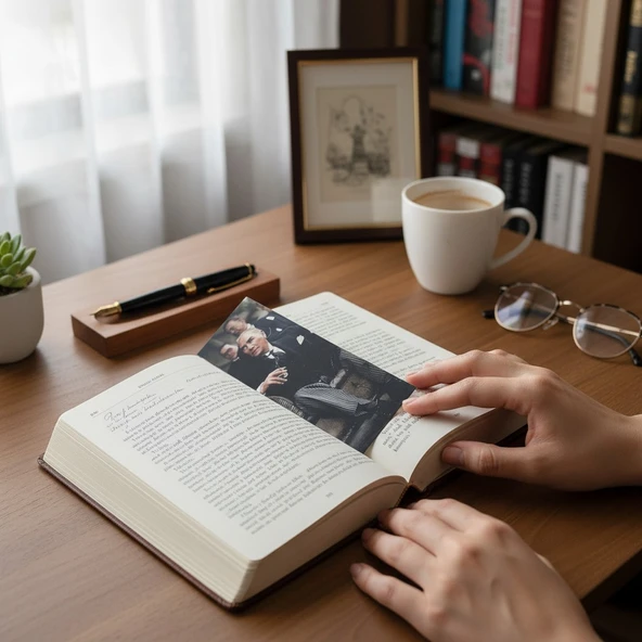 Atatürk 4'lü Kitap Ayracı Kalın Geniş Kesim 350 gr Hediyelik No:1 ürün görseli 1