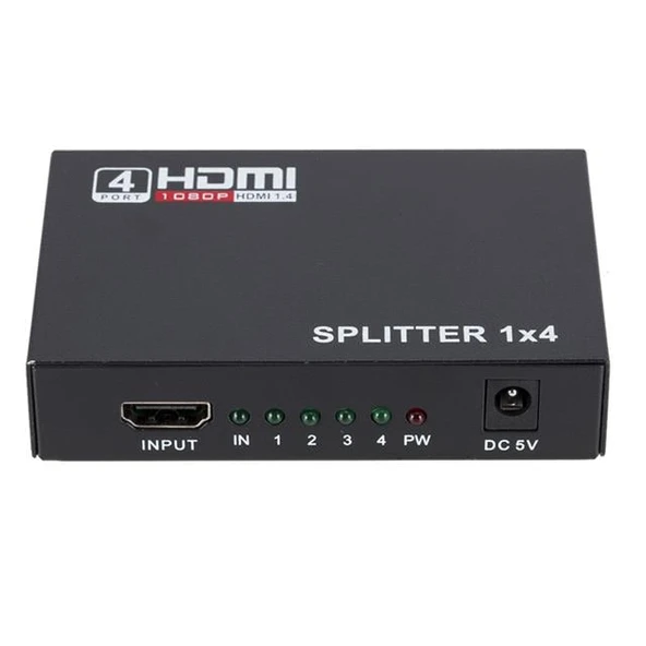 Powermaster PM-12081 1080P 4KX2K 4 Port HDMI Splitter Dağıtıcı 1.4V ürün görseli 1