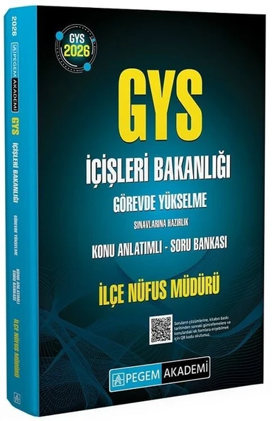 Pegem 2026 GYS İçişleri Bakanlığı İlçe Nüfus Müdürü Konu Anlatımlı Soru Bankası Görevde Yükselme PegemAkademi Yayınları ürün görseli 1