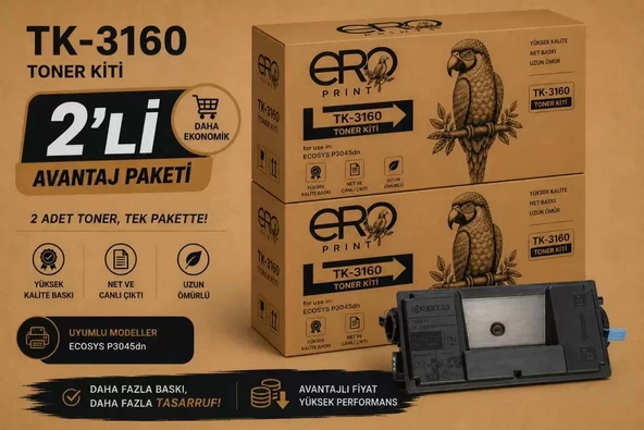 Kyocera ECOSYS P3055dn Muadil Toner - 2'li Avantaj Paket ürün görseli 1
